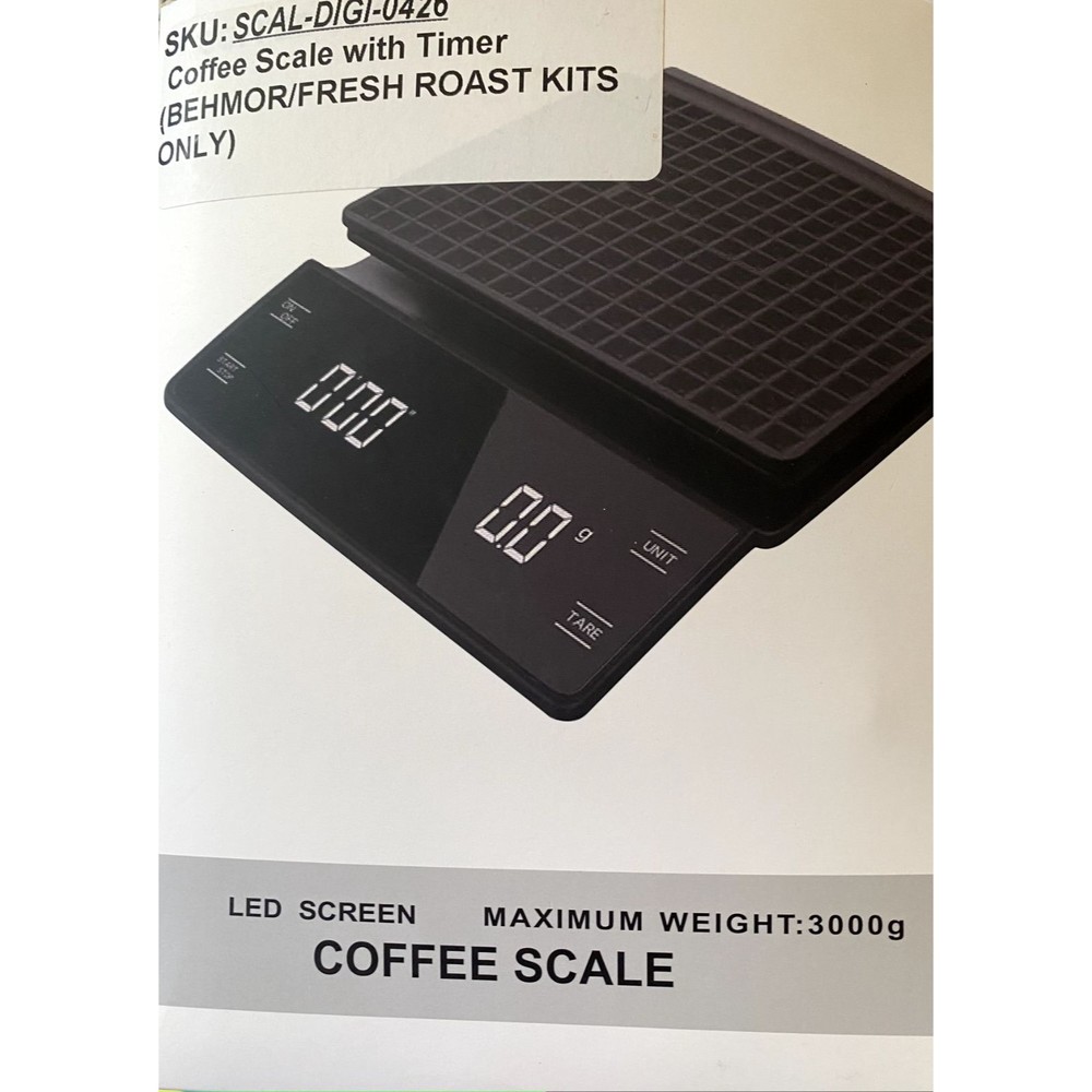 Digital Coffee Scale,  EK6002, range 0.3-3000g, LED Screen w/Mat, Timer, Tare